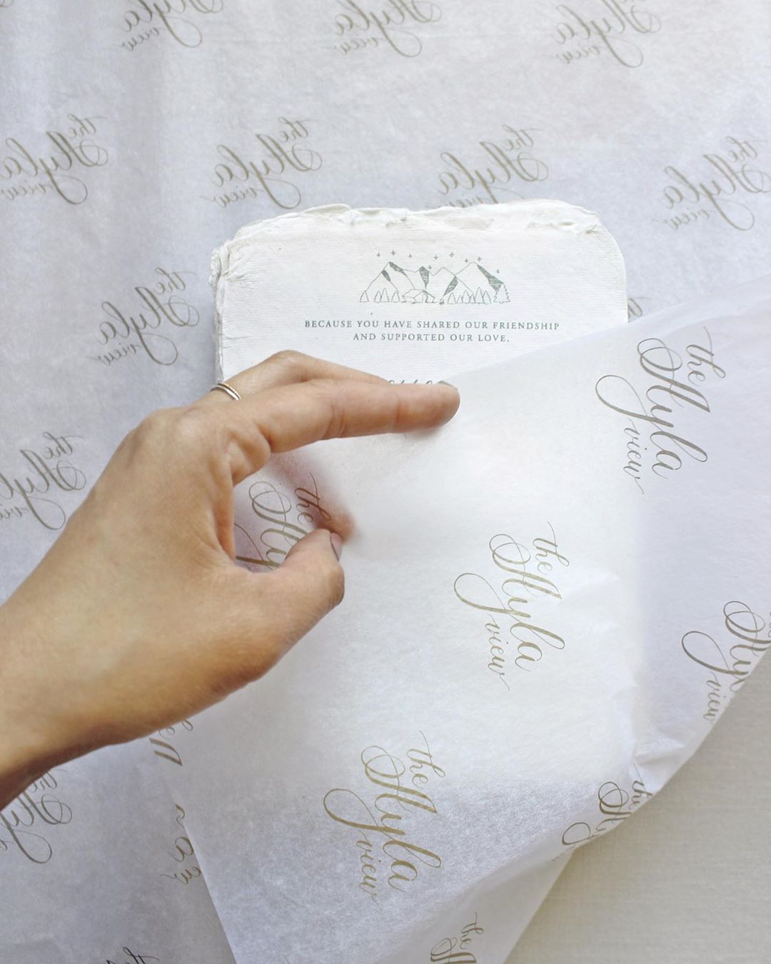 White branded tissue paper